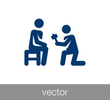 Hasta ve doktor simgesi