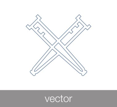 koltuk değneği düz simgesi