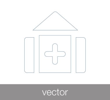 Hastane düz simgesi