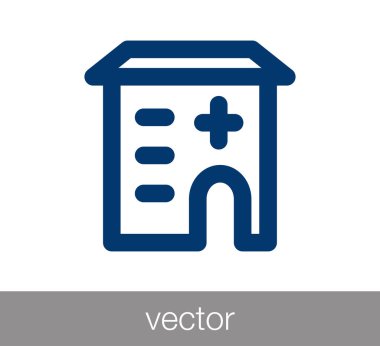 Hastane düz simgesi