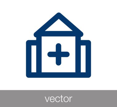 Hastane düz simgesi