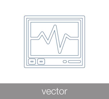 Elektrokardiyogram kalp beat simgesi ile