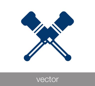 koltuk değneği düz simgesi