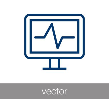 Elektrokardiyogram kalp beat simgesi ile