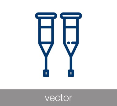 koltuk değneği düz simgesi