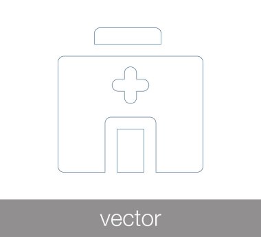 Hastane düz simgesi