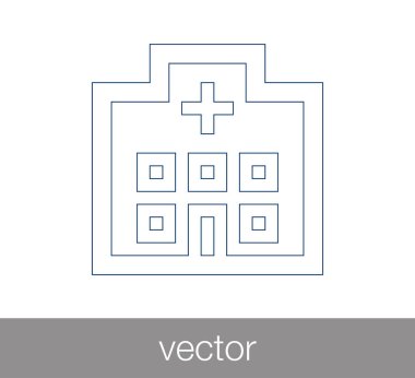 Hastane düz simgesi
