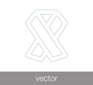 Kurdele düz simgesi