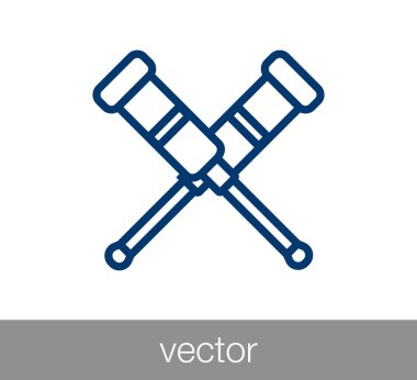 koltuk değneği düz simgesi