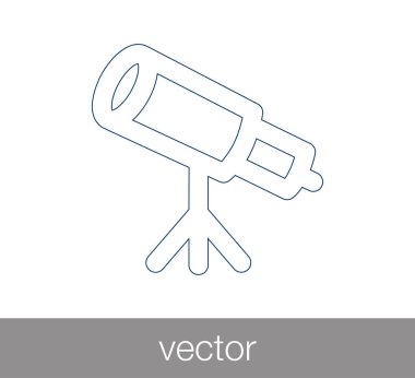 Teleskop düz simgesi 