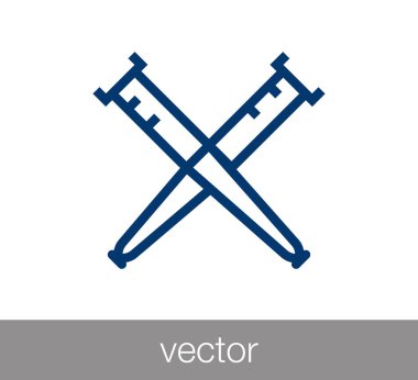 koltuk değneği düz simgesi