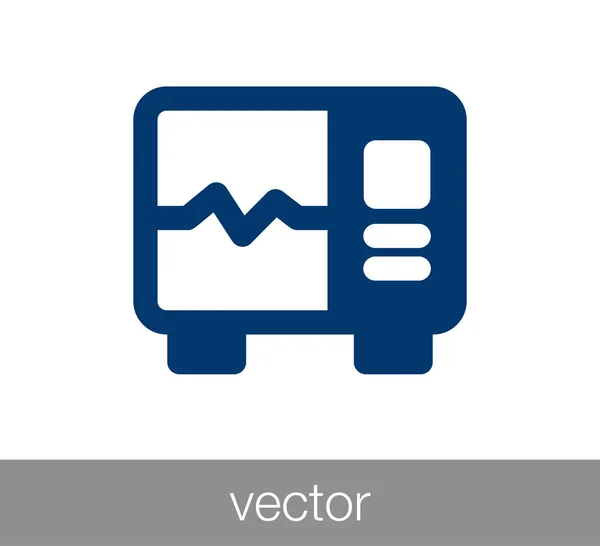 Электрокардиограмма с иконой сердцебиения — стоковый вектор