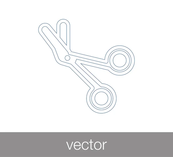 Tesoura Ícone plano — Vetor de Stock