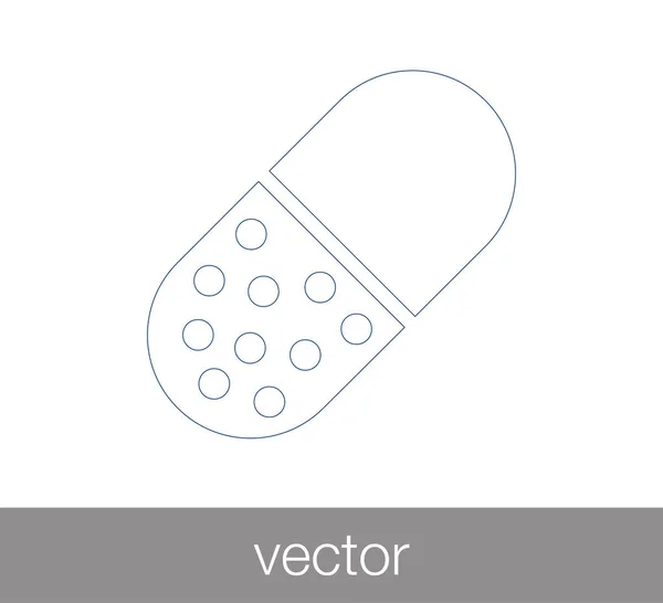 Pillole Icona piatta — Vettoriale Stock