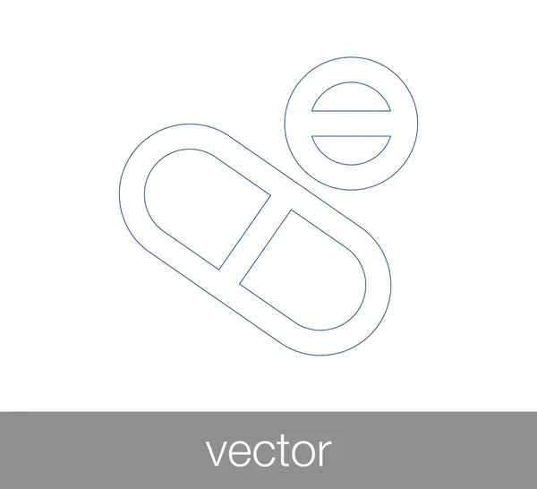 Pillen Platte Pictogram — Stockvector