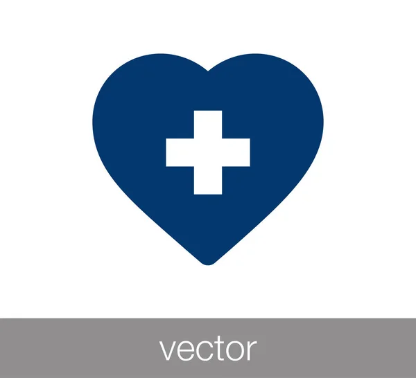 Icono médico del corazón — Vector de stock
