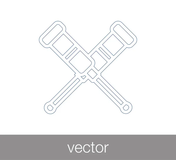 Crutch flat icon — Stock Vector