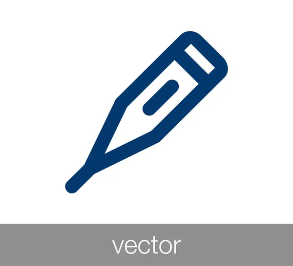 Термометр значок «підпис» — стоковий вектор