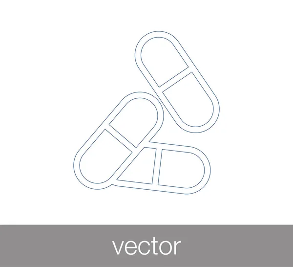 Comprimidos Ícone plano — Vetor de Stock