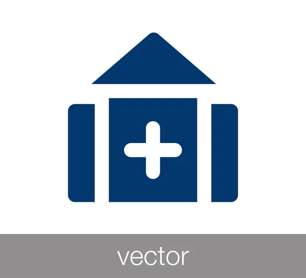Kórházi lapos ikon — Stock Vector
