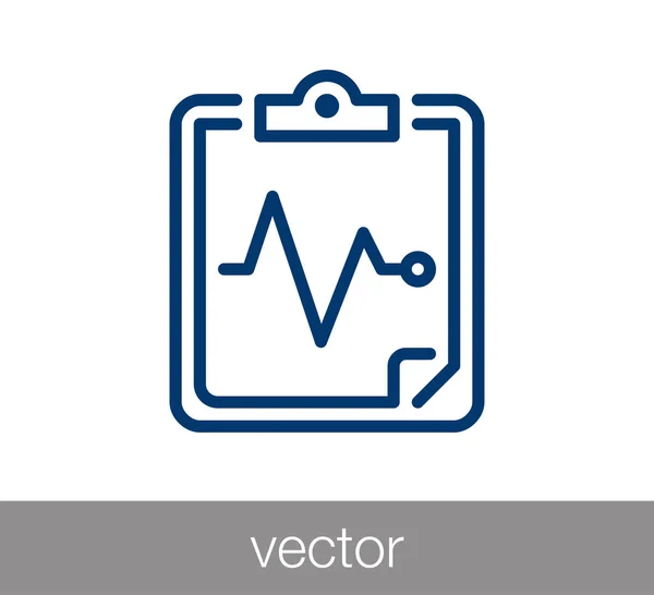 Electrocardiograma con icono de latido cardíaco — Archivo Imágenes Vectoriales