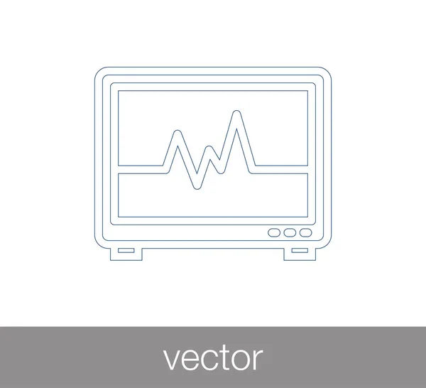Электрокардиограмма с иконой сердцебиения — стоковый вектор