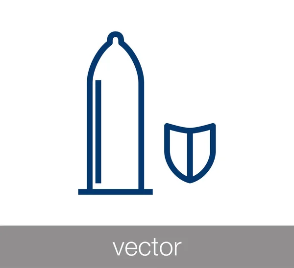 Condón Icono plano — Vector de stock