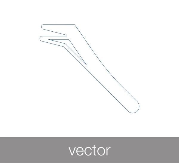 Пинцет плоский значок — стоковый вектор