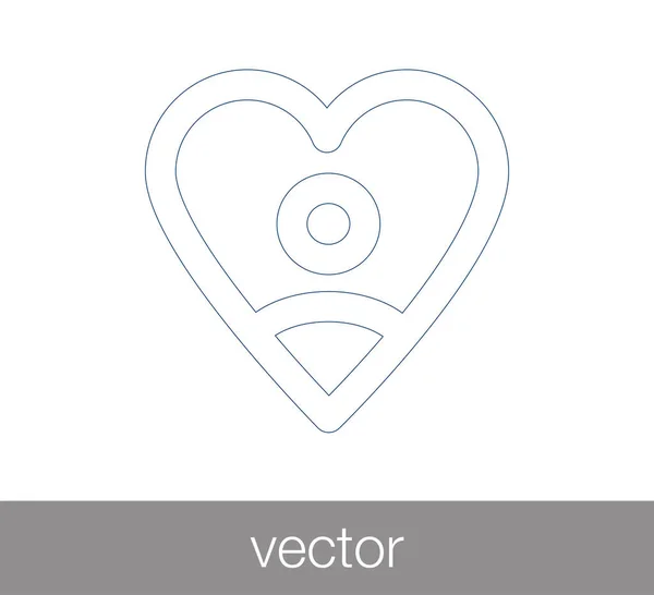 Hjerte flad ikon – Stock-vektor