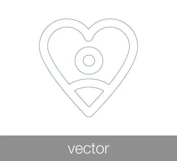 Heart flat icon — Stock Vector