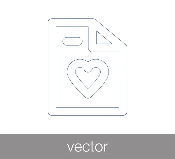 Coração ícone plano — Vetor de Stock