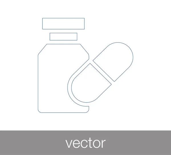 Pillen Platte Pictogram — Stockvector