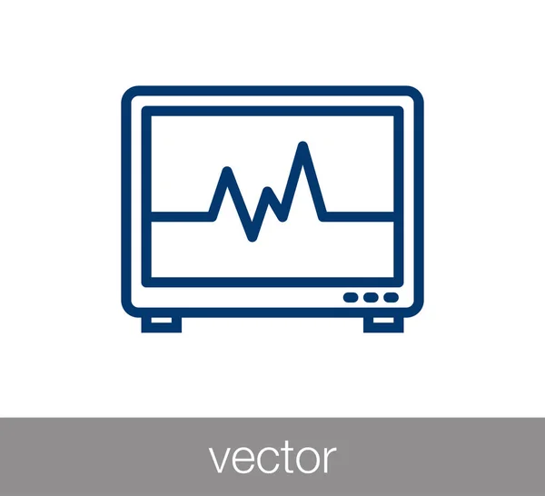 Electrocardiograma con icono de latido cardíaco — Archivo Imágenes Vectoriales