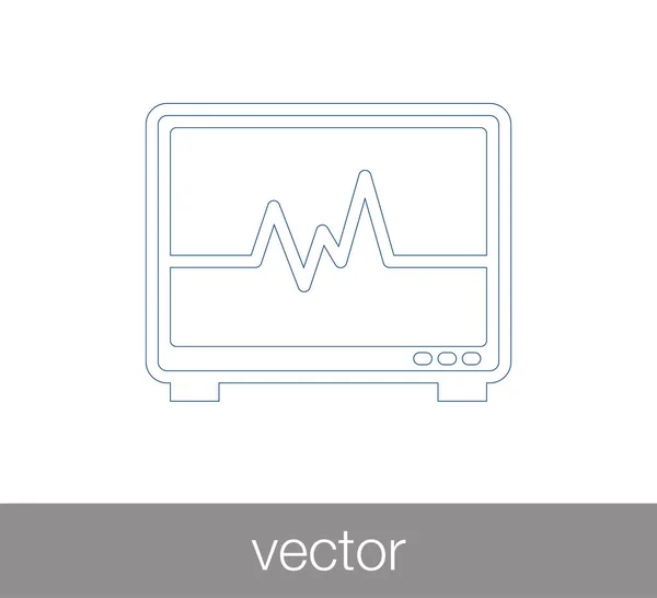 Electrocardiogram with heart beat icon — Stock Vector