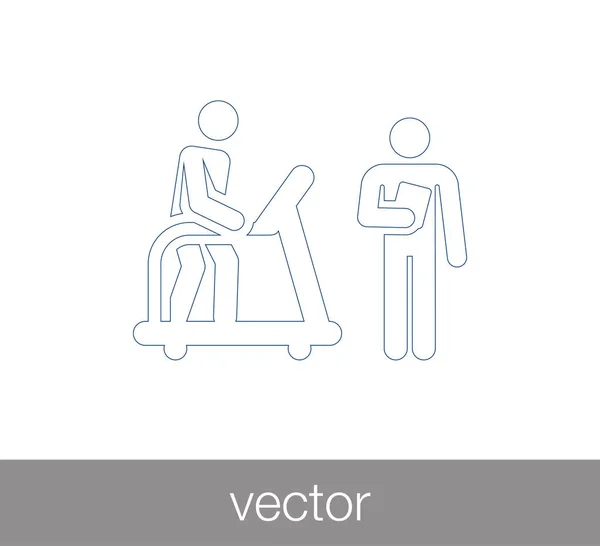 Icono de paciente y médico — Vector de stock