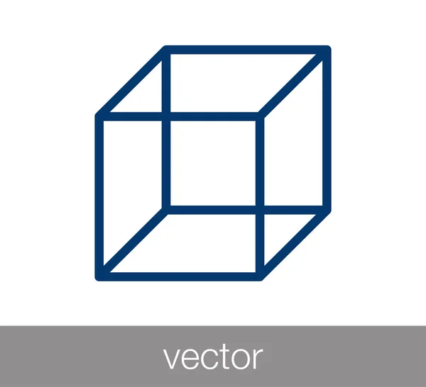 Icono plano cubo — Vector de stock