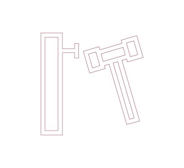 Çekiç düz simgesi.