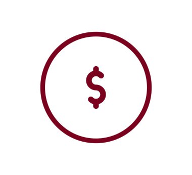 Doları para birimi simgesi.