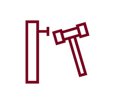 Çekiç düz simgesi.