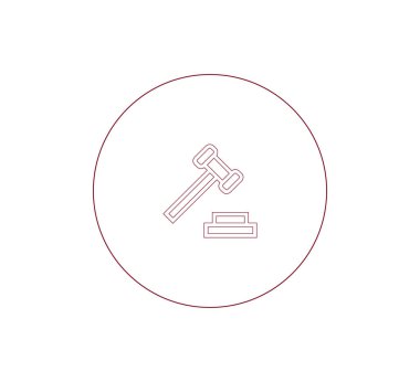 Çekiç düz simgesi.