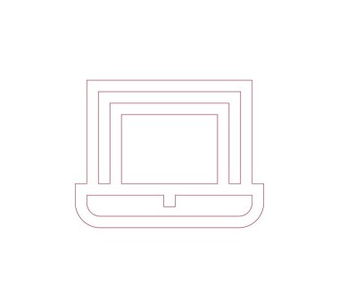 Laptop Düz Simgesi