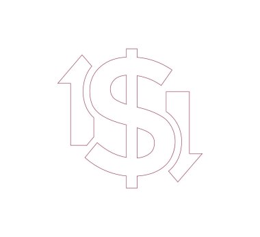 Doları para birimi simgesi.