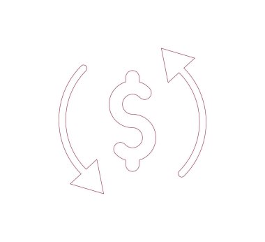 Doları para birimi simgesi.