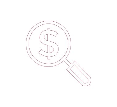 Büyüteç Düz Simgesi.