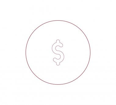 Doları para birimi simgesi.