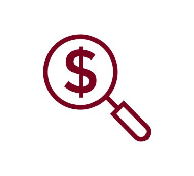 Büyüteç Düz Simgesi.