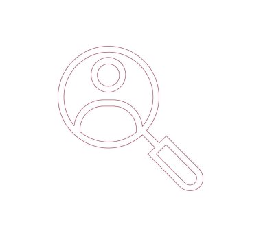 Büyüteç Düz Simgesi.