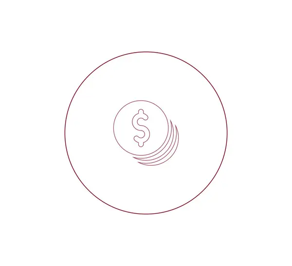 Dollar munt pictogram. — Stockvector