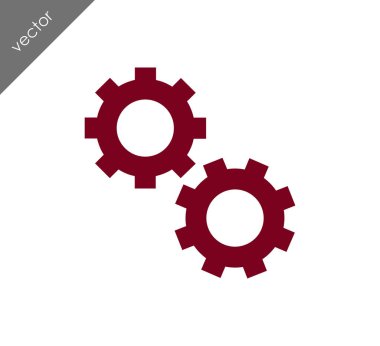 Cogwheels düz simgesi