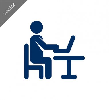 iş adamı dizüstü bilgisayar simgesini